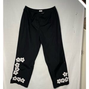 Liz Claiborne Michaela Women Floral Applique Capri/Ankle Length Pants Size 12